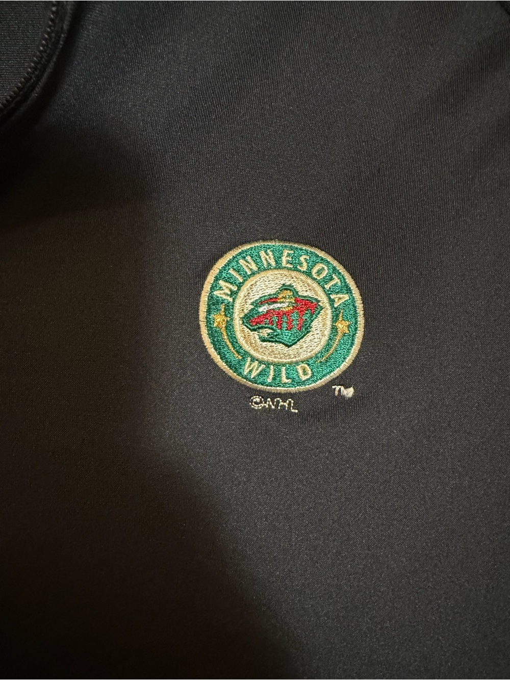 Adidas Minnesota Wild Hockey Black 1/4 Zip Golf Pullover Size Small Athletic - Picture 3 of 10